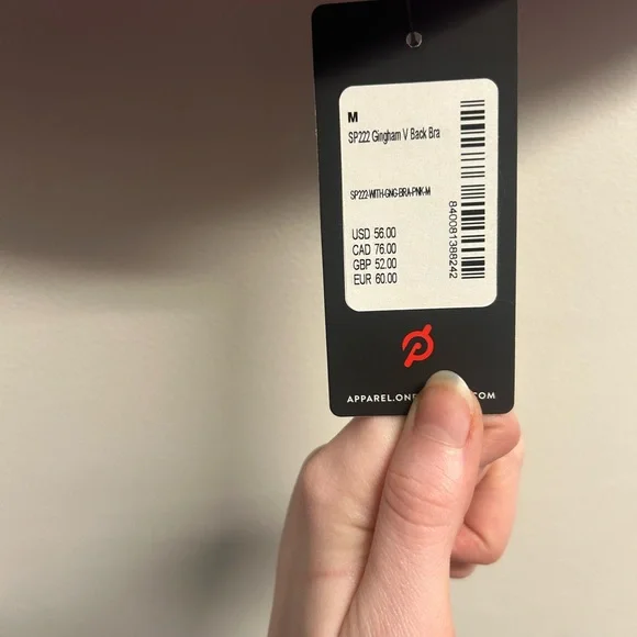 Pink and White Gingham Sports Bra - Picture 3 of 3